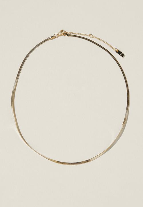 Rubi - Fine Chain Necklace- gold plated herringbone