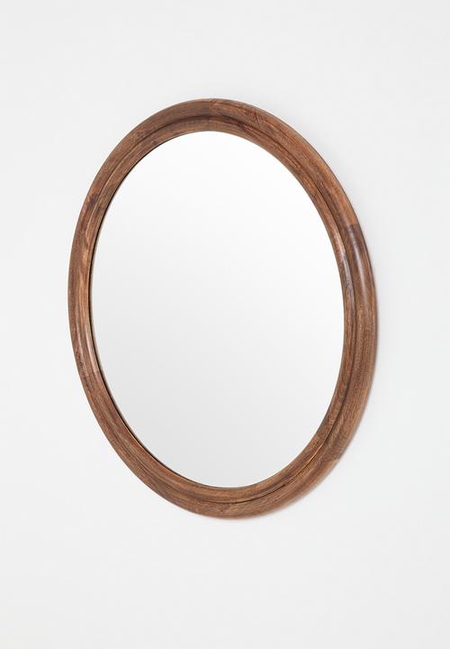 Sixth Floor - Wooden round Mirror