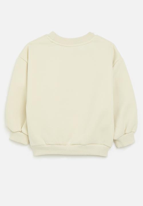 Pop Candy - Lion applique sweat top - ecru