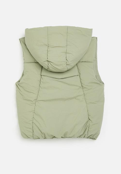 Pop Candy - Hooded gilet - sage green