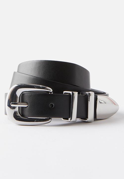 Rubi - Maddie Slim Buckle Belt - black