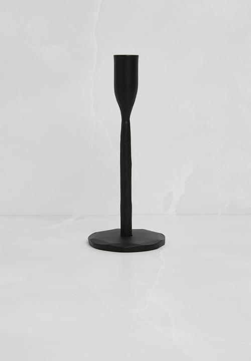 H&S - Tapered iron candle holder - black