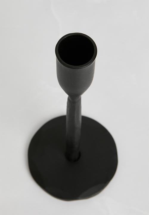 H&S - Tapered iron candle holder - black