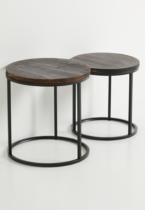 H&S - Alora side table set of 2-natural