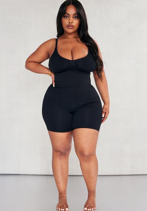 PrettyLittleThing - Plus shapewear unitard - black