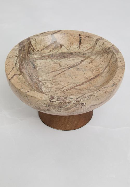 Sixth Floor - Marble & Wood Decorative Bowl - Natural