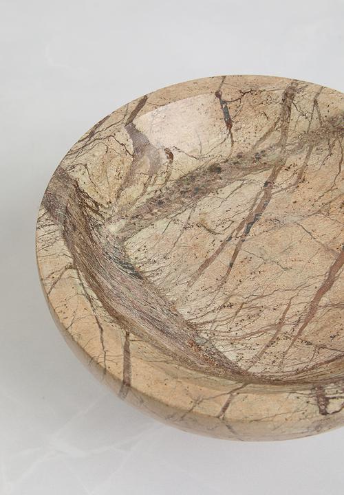 Sixth Floor - Marble & Wood Decorative Bowl - Natural
