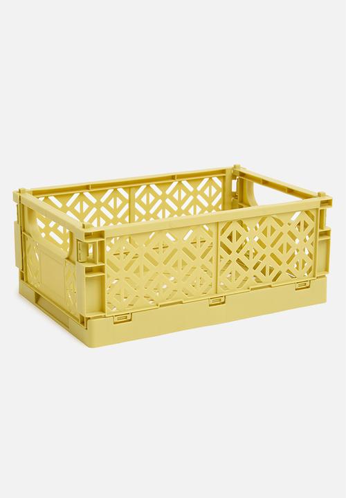 Storage Solutions - Med foldable crate - yellow