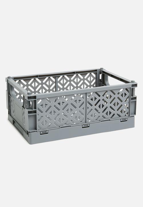 Storage Solutions - Med foldable crate - grey