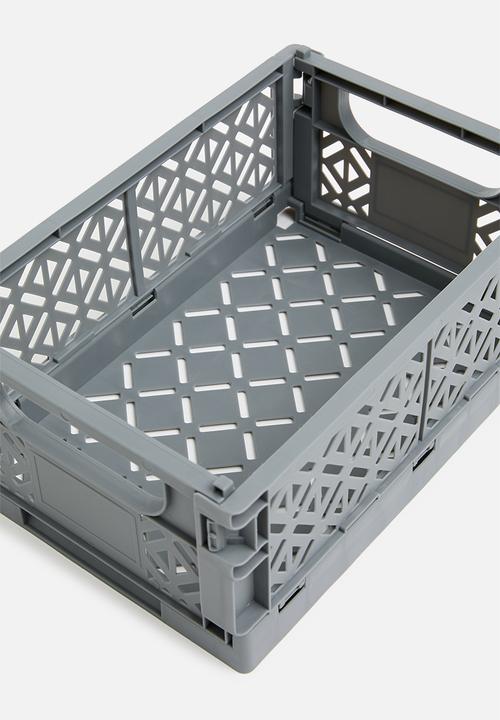 Storage Solutions - Med foldable crate - grey