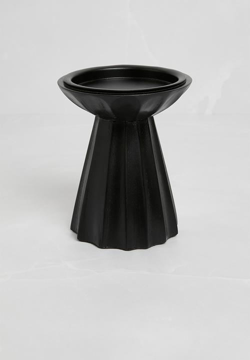 Sixth Floor - Wooden Candle Holder Set of 2 Black
