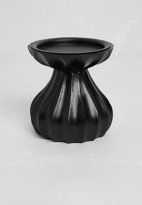 Sixth Floor - Wooden Candle Holder Set of 2 Black