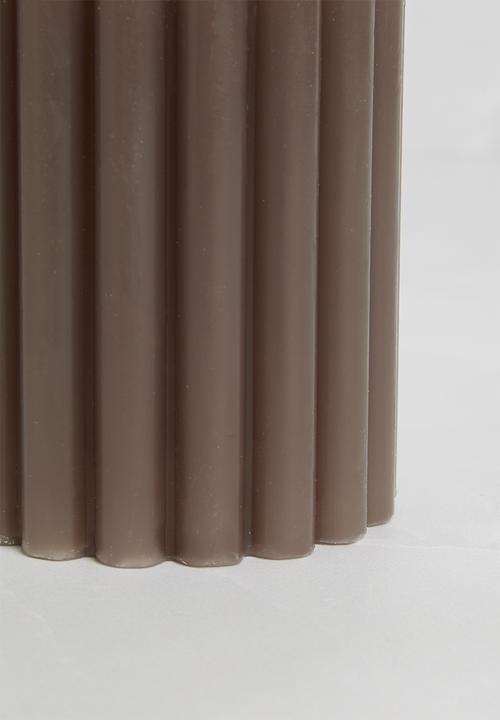H&S - Reeded pillar candle - grey