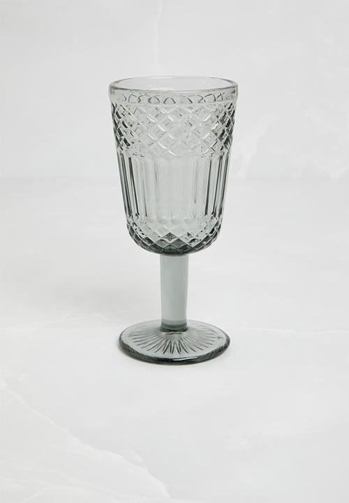 Excellent Houseware - Embossed wine glass set of 6