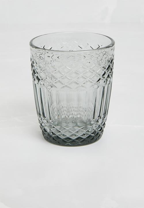 Excellent Houseware - Embossed drinking glass set of 6