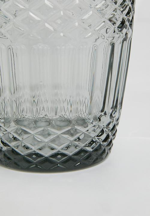 Excellent Houseware - Embossed drinking glass set of 6