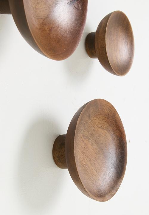 Sixth Floor - Wooden wall hooks Set of 3