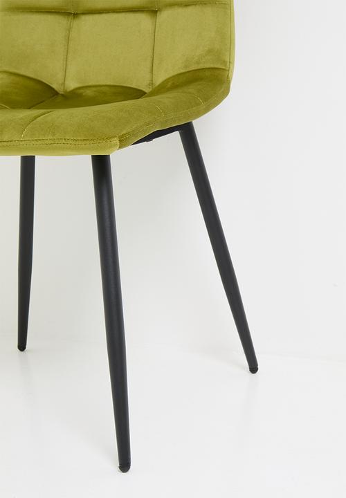 Sixth Floor - Lua velvet dining chair set of 2-green