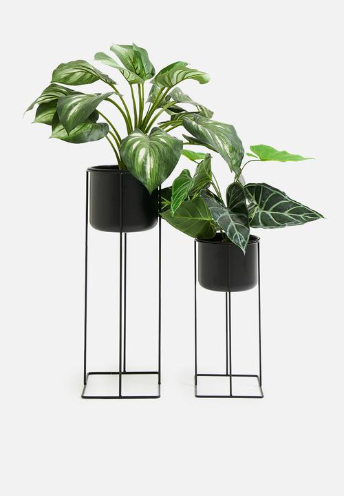 H&S - Rojo planter set of 2 - black