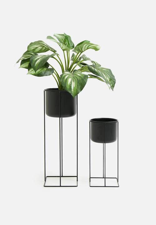 H&S - Rojo planter set of 2 - black