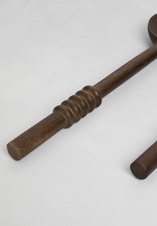 Sixth Floor - Carved wood serving spoons set of 2 - natural