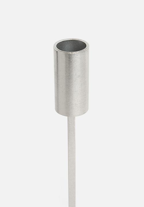 H&S - Glitz iron dinner candle holder - silver