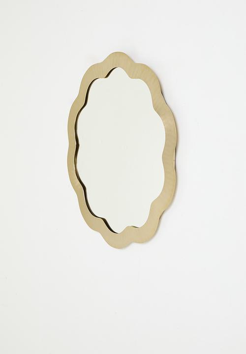 Sixth Floor - Swirl Round Mirror - Gold