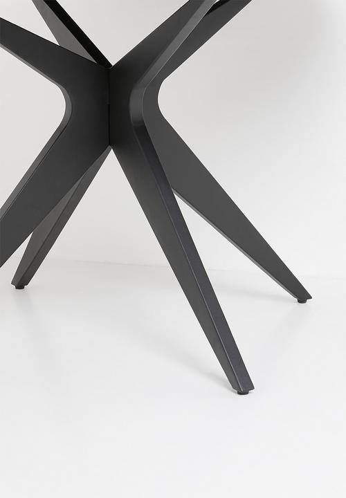 Sixth Floor - Miko round veneer dining table - black