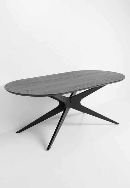 Sixth Floor - Miko rectangle veneer dining table - black