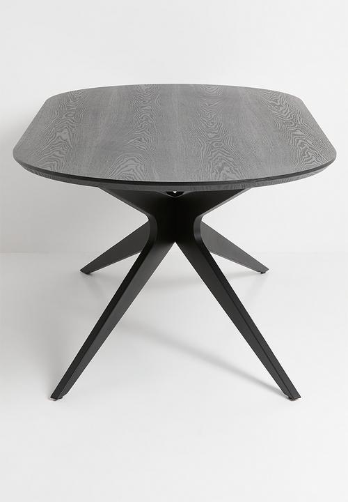 Sixth Floor - Miko rectangle veneer dining table - black
