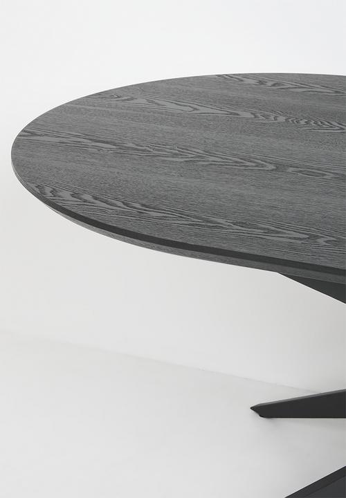 Sixth Floor - Miko rectangle veneer dining table - black