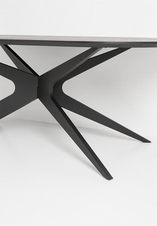 Sixth Floor - Miko rectangle veneer dining table - black