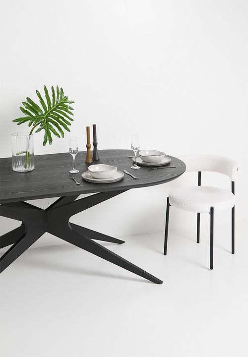 Sixth Floor - Miko rectangle veneer dining table - black