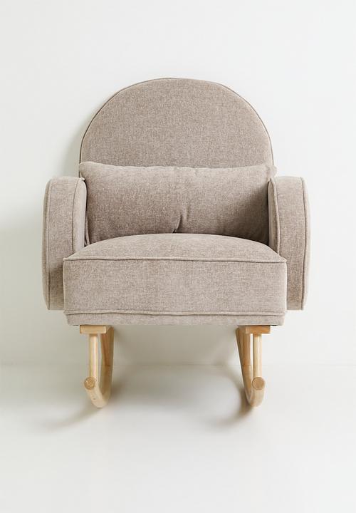 Sixth Floor - Phiri rocking chair & foot stool - stone