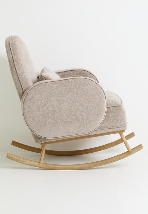 Sixth Floor - Phiri rocking chair & foot stool - stone