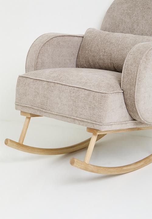 Sixth Floor - Phiri rocking chair & foot stool - stone