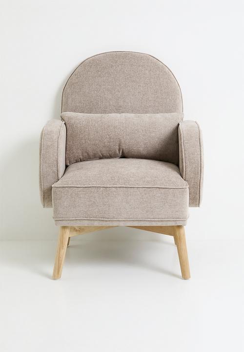 Sixth Floor - Phiri rocking chair & foot stool - stone