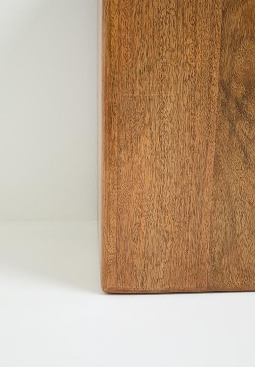 Sixth Floor - Sumi wooden and marble side table - black & natural