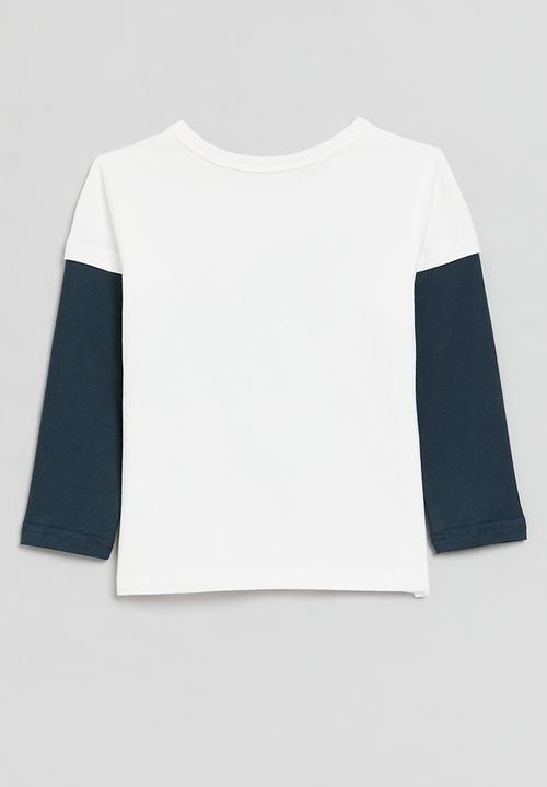 Pop Candy - Dino twofer tee - blue & white