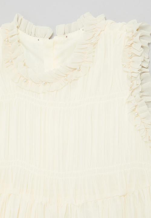 Pop Candy - Asymetrical tiered dress - cream