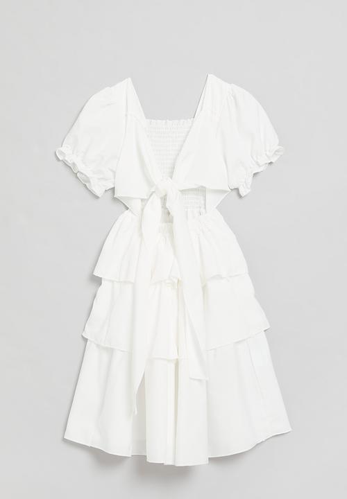 Pop Candy - Smock tiered dress - white