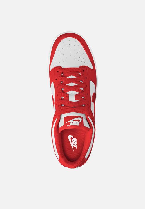 nike dunks white red