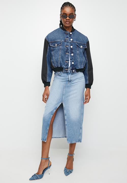 Superbalist - Denim nylon bomber - blue