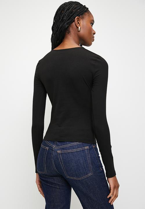 Trendyol - Square neck top - black