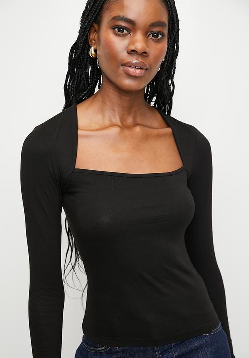 Trendyol - Square neck top - black
