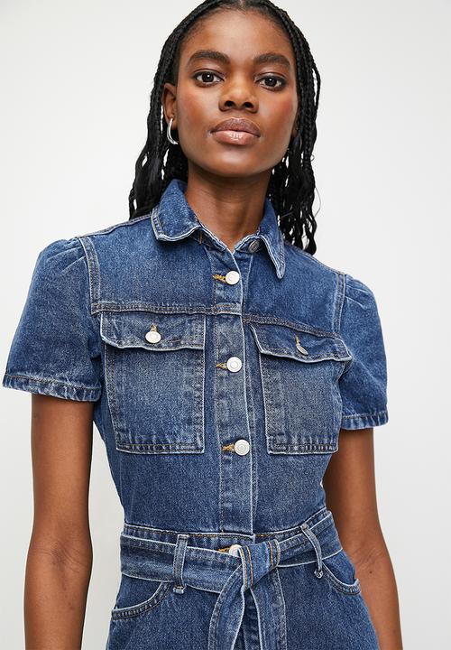 Trendyol - Jewelled denim shirt - blue