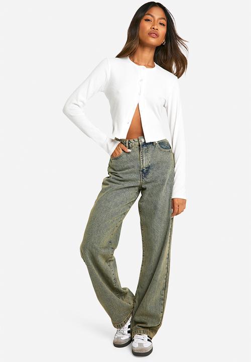 boohoo - Basics High Waisted Boyfriend Jeans - Light Sand