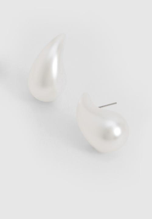 boohoo - Pearl tear drop earrings - pearl