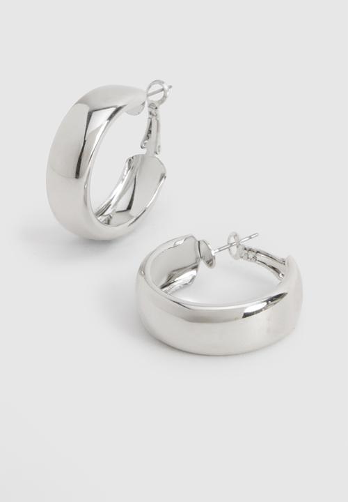 boohoo - Simple silver chunky earrings - silver