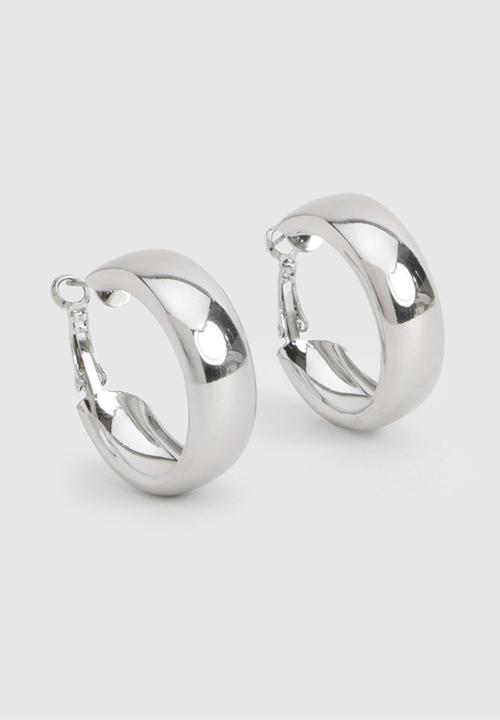 boohoo - Simple silver chunky earrings - silver